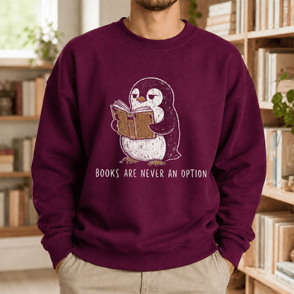Flight Was Never An Option Crewneck Sweatshirt | Reader Gift Maroon