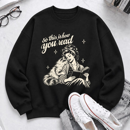 How You Read Ragdoll Softstyle Sweatshirt | Cozy Cat & Book Lover Gift Black