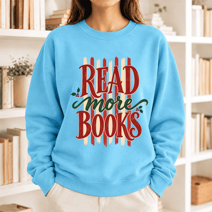Read More Book Christmas Softstyle Sweatshirt | Christmas Book Lover Gift Sky