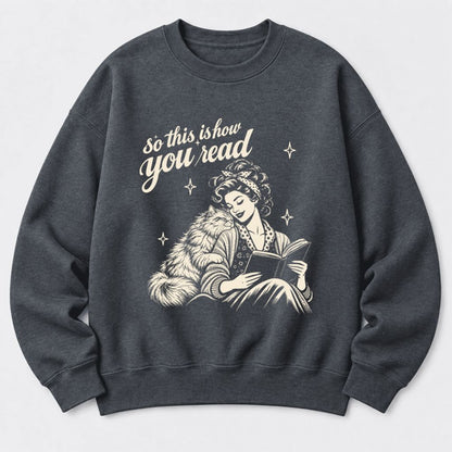 How You Read Persian Softstyle Sweatshirt | Cozy Cat & Book Lover Gift Dark Heather