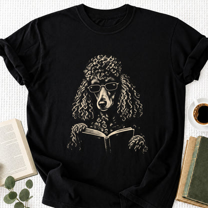 Poodle Reading Book Softstyle T-Shirt | Book Lover Gift Black