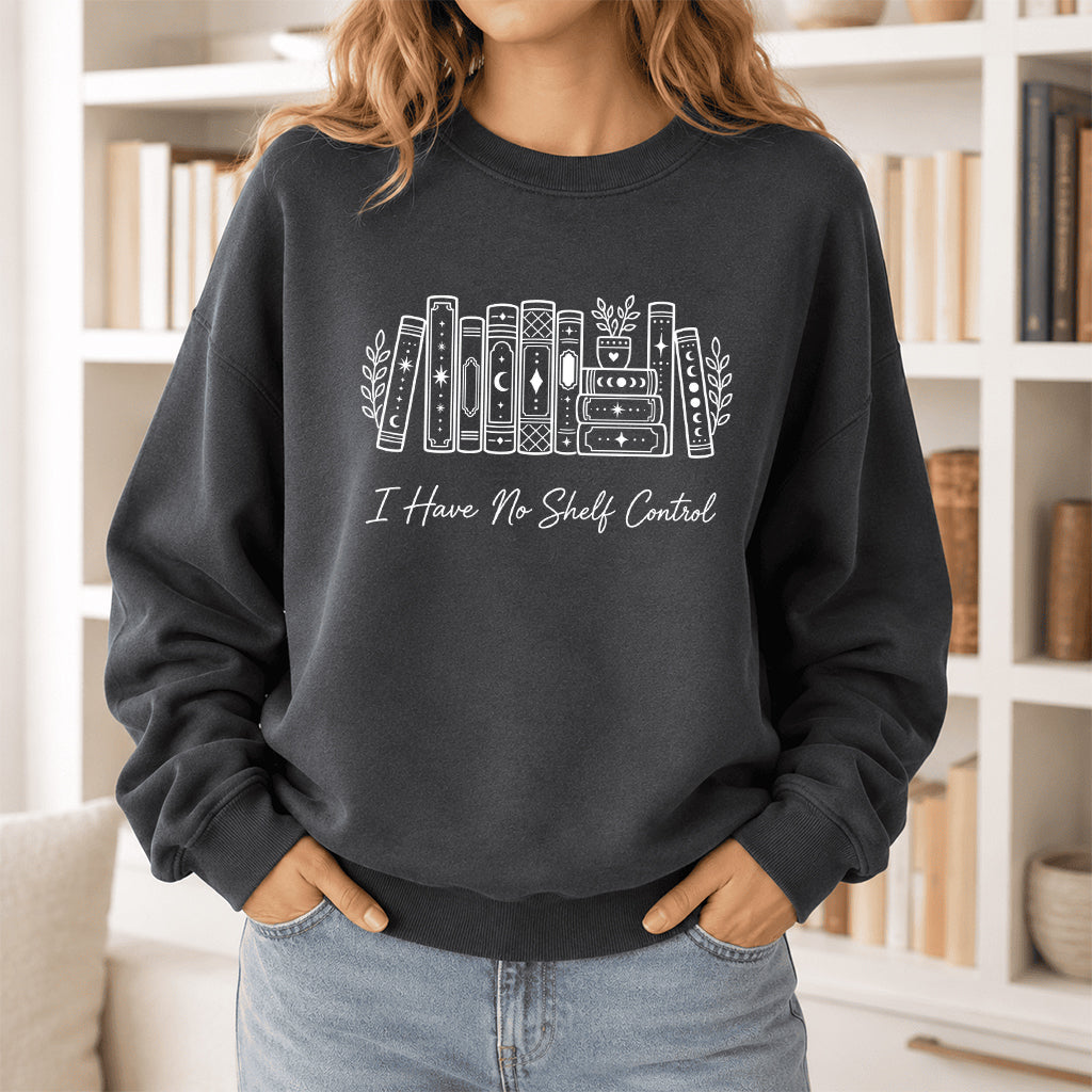 I Have No Shelf Control Crewneck Sweatshirt | Reader Gift Dark Heather