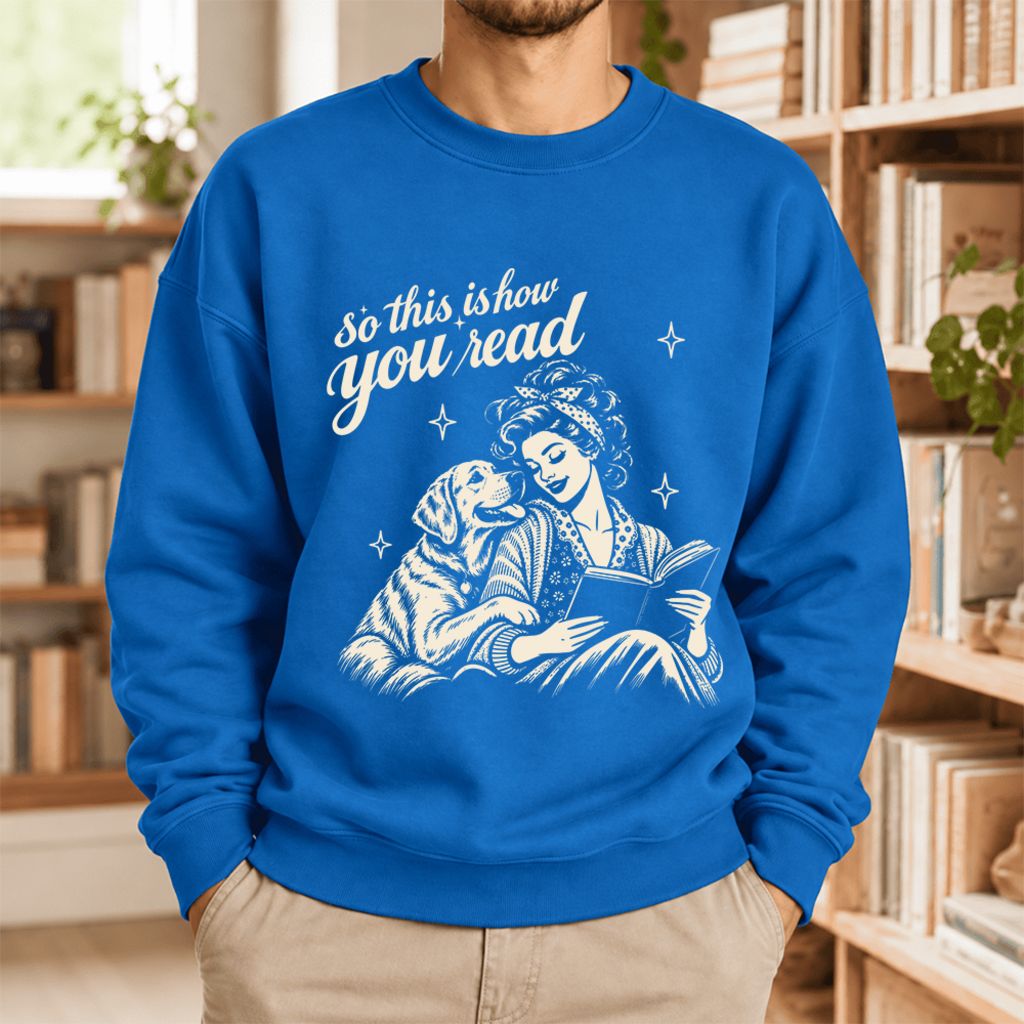 How You Read Labrador Retriever Softstyle Sweatshirt | Cozy Dog Mom Reader Gift Royal