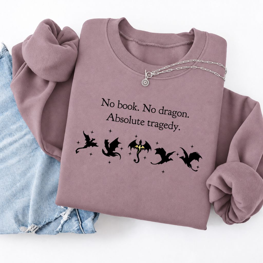 No Book, No Dragon Softstyle Sweatshirt | Fantasy Reader Gift Paragon