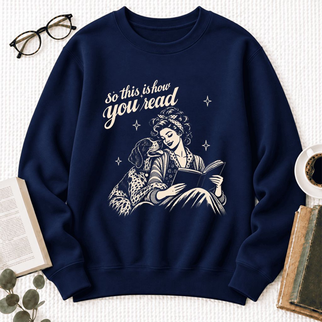 How You Read German Shorthaired Pointer Softstyle Sweatshirt | Cozy Dog Mom Gift Navy