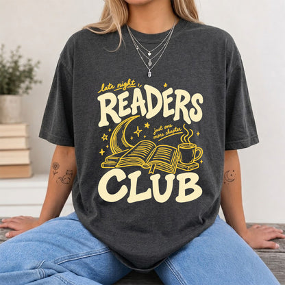 Late Night Readers Club Softstyle T-Shirt | Book Lover Gift Dark Heather