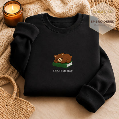 Chapter Nap Embroidered Sweatshirt | Reader Gift Black