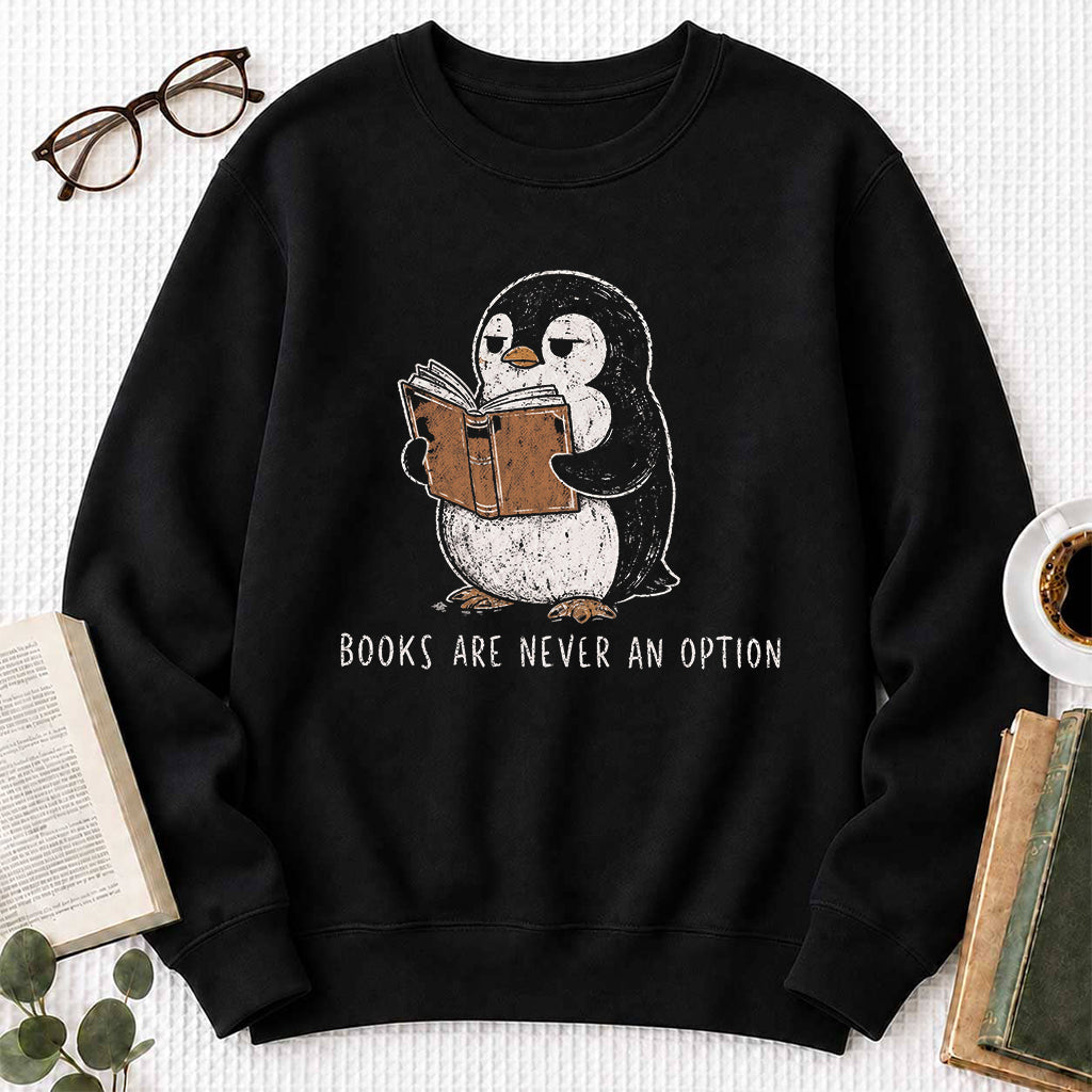 Flight Was Never An Option Crewneck Sweatshirt | Reader Gift Black