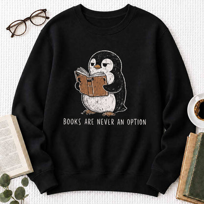 Flight Was Never An Option Crewneck Sweatshirt | Reader Gift Black