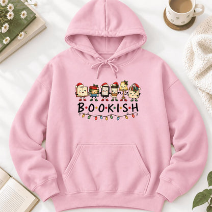 Christmas Bookish Things Softstyle Hoodie | Christmas Gift For Readers Light Pink