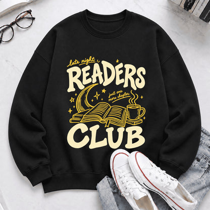 Late Night Readers Club Crewneck Sweatshirt | Reader Gift Black