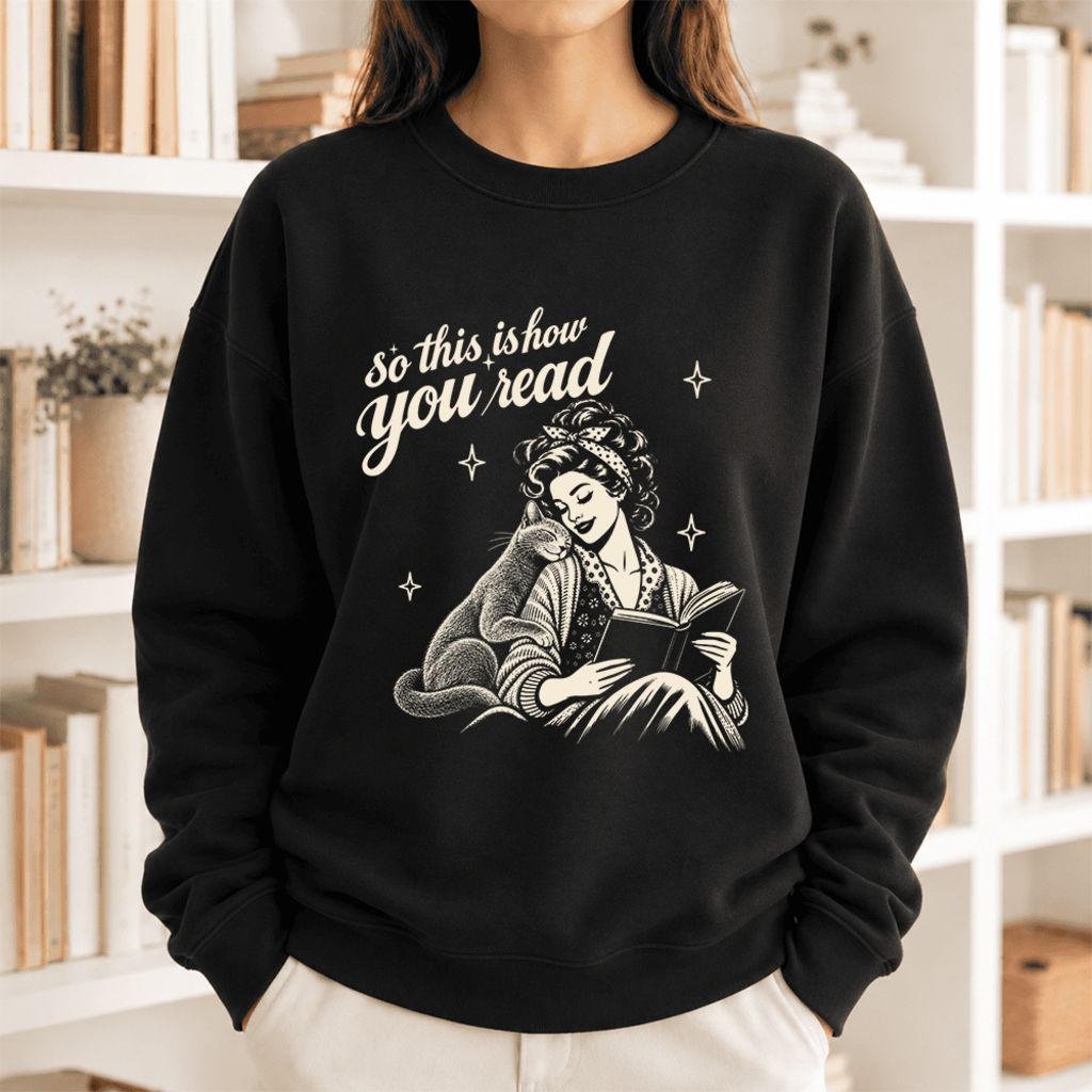 How You Read Russian Blue Softstyle Sweatshirt | Cat Lover Reader Gift Black