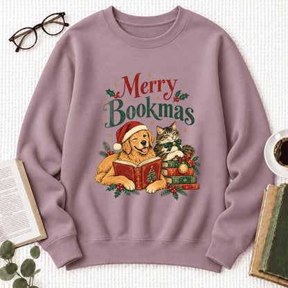 Merry Bookmas Softstyle Sweatshirt | Christmas Book Lover Gift Paragon