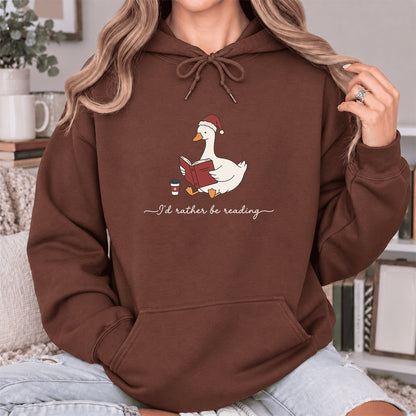 I'd Rather Be Reading Softstyle Hoodie | Christmas Book Lover Gift Cocoa