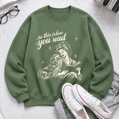 How You Read Dachshund Softstyle Sweatshirt | Cozy Dog Mom Reader Gift Military Green
