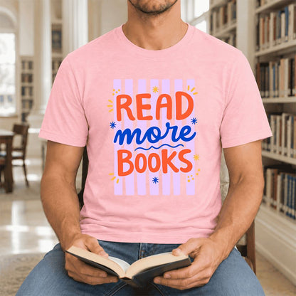 Read More Books Ultra-Soft Cotton T-Shirt | Reader Gift Pink