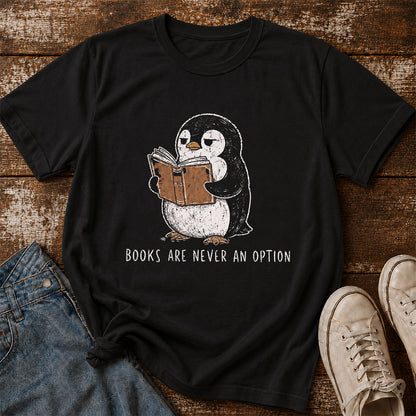 Books Are Never An Option Softstyle T-Shirt | Book Lover Gift Black