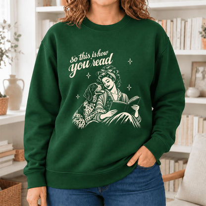 How You Read German Shorthaired Pointer Softstyle Sweatshirt | Cozy Dog Mom Gift Forest Green