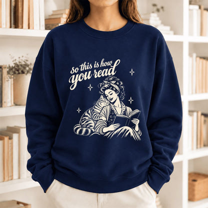 How You Read American Shorthair Softstyle Sweatshirt | Cozy Cat & Book Lover Gift Navy
