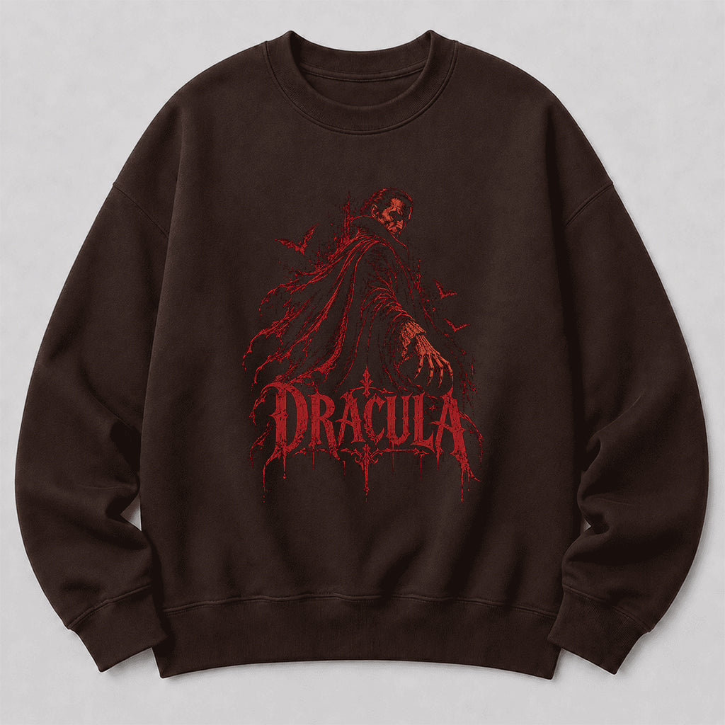 Dracula Vampire Gothic Crewneck Sweatshirt | Halloween Book Lover Gift Dark Chocolate