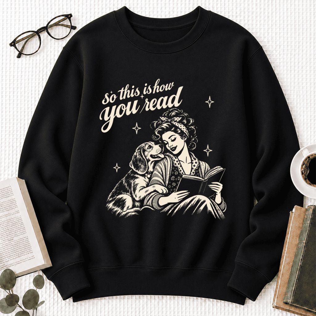 How You Read Beagle Softstyle Sweatshirt | Cozy Dog Mom Reader Gift Black