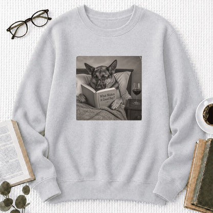 What Makes A Good Boy Crewneck Sweatshirt | Dog Lover Reader Gift Sport Grey