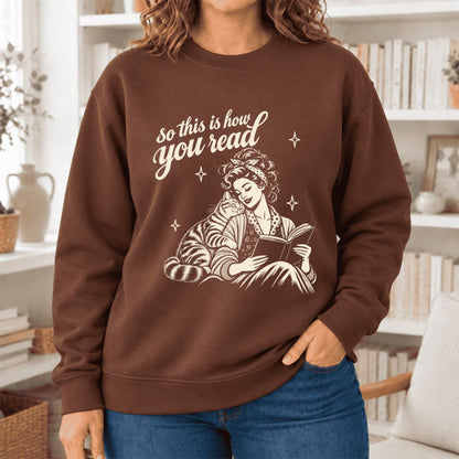 How You Read American Shorthair Softstyle Sweatshirt | Cozy Cat & Book Lover Gift Cocoa