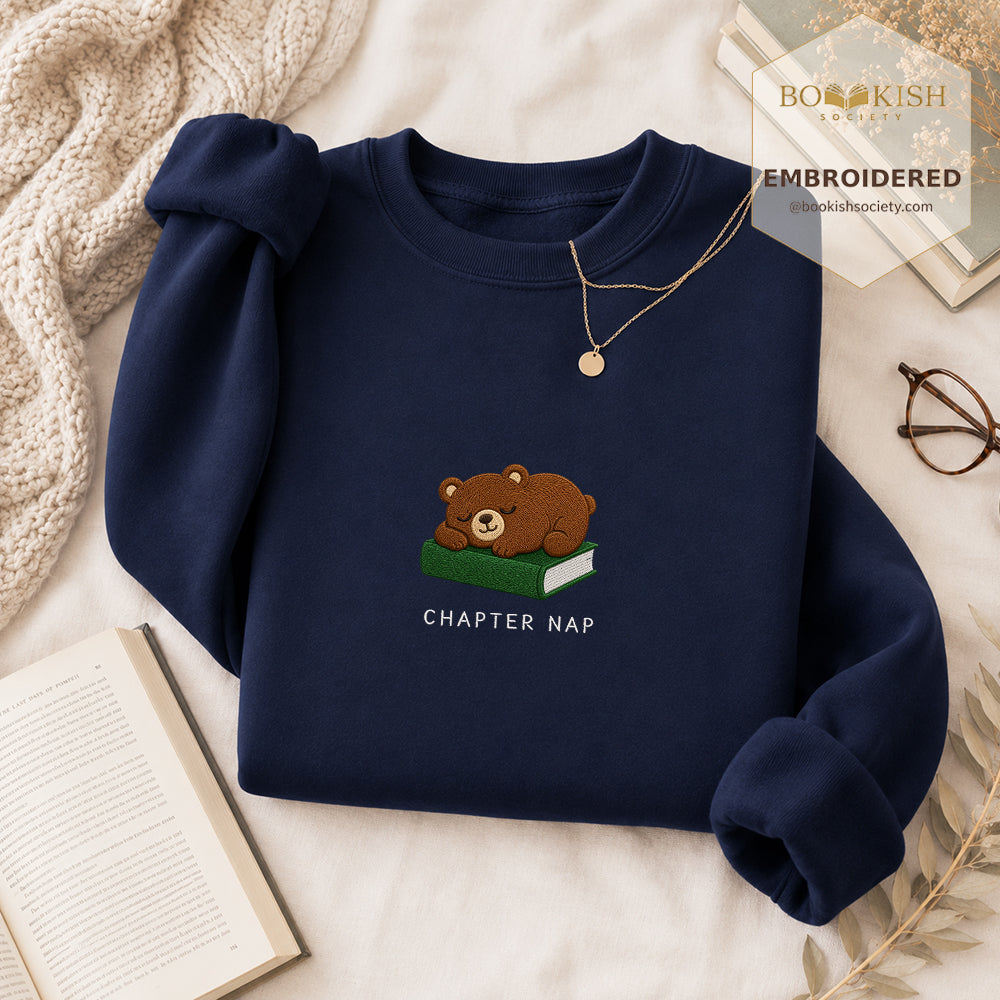 Chapter Nap Embroidered Sweatshirt | Reader Gift Navy