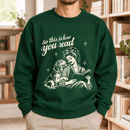 How You Read Beagle Softstyle Sweatshirt | Cozy Dog Mom Reader Gift Forest Green