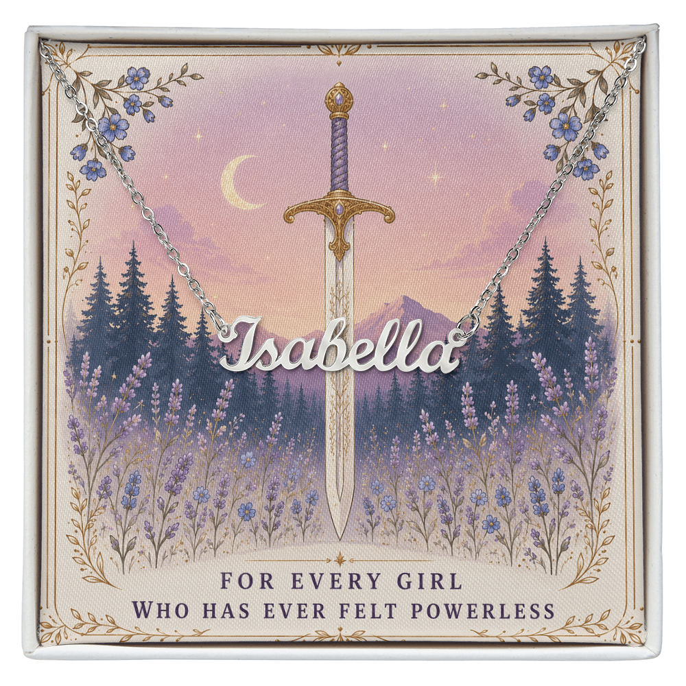 For Every Girl Decorative Card And Custom Name Polished Stainless Steel Necklace With Box Book Lover Gift Font 1