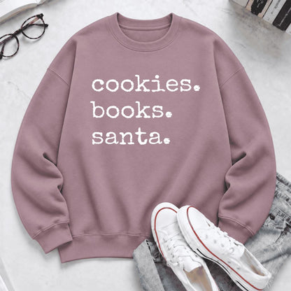 Cookies Books Santa Softstyle Sweatshirt | Christmas Book Lover Gift Paragon