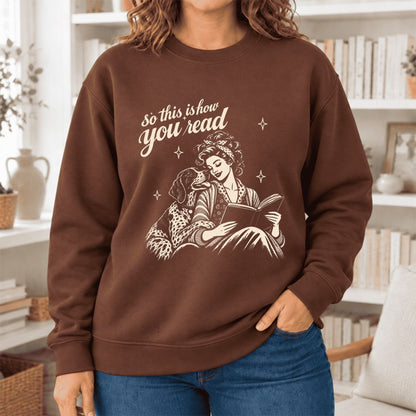 How You Read German Shorthaired Pointer Softstyle Sweatshirt | Cozy Dog Mom Gift Cocoa