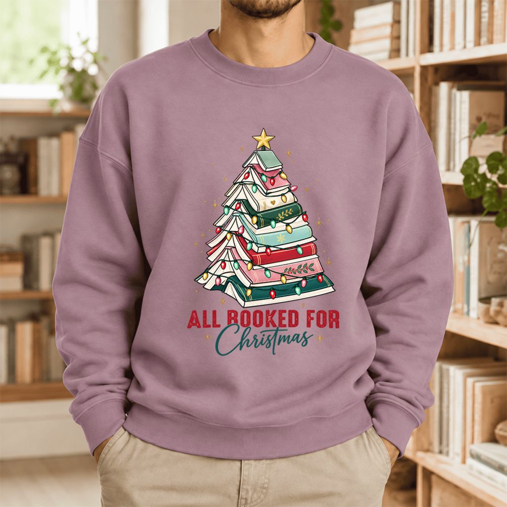 All Booked For Christmas Softstyle Sweatshirt | Christmas Book Lover Gift Paragon