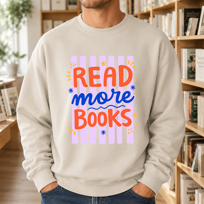 Read More Books Crewneck Sweatshirt | Reader Gift Sand