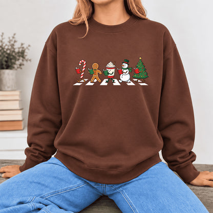 Christmas Reading Parade Softstyle Sweatshirt | Christmas Gift For Readers Cocoa