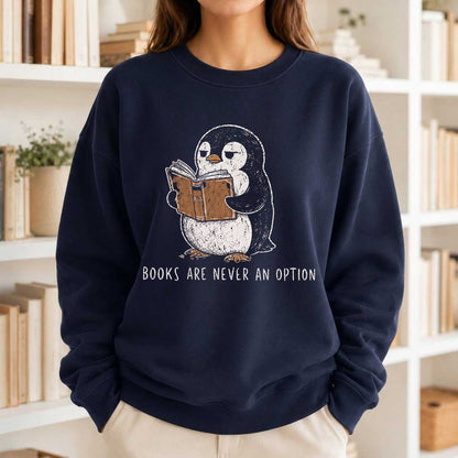 Flight Was Never An Option Crewneck Sweatshirt | Reader Gift Navy