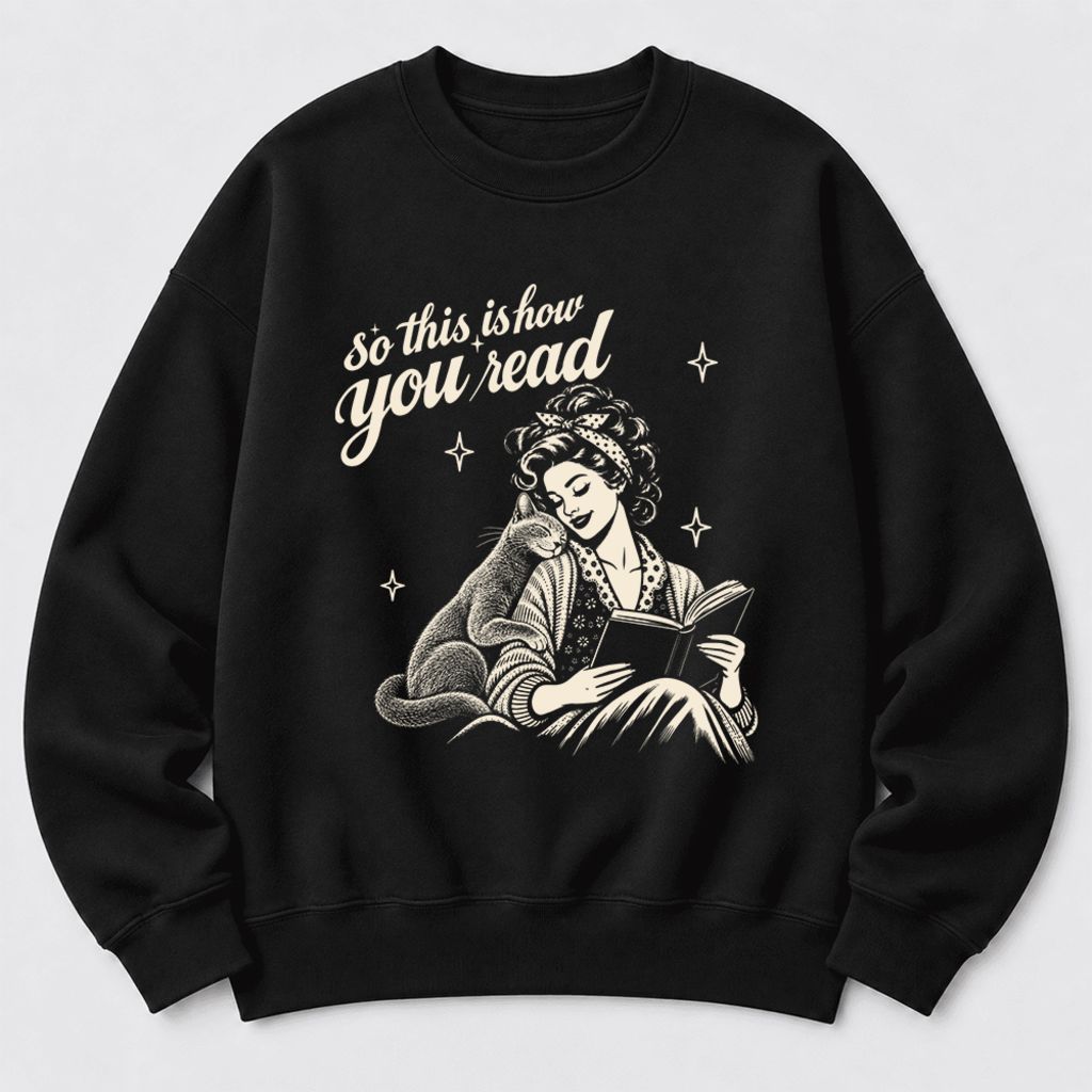 How You Read Russian Blue Softstyle Sweatshirt | Cat Lover Reader Gift Black