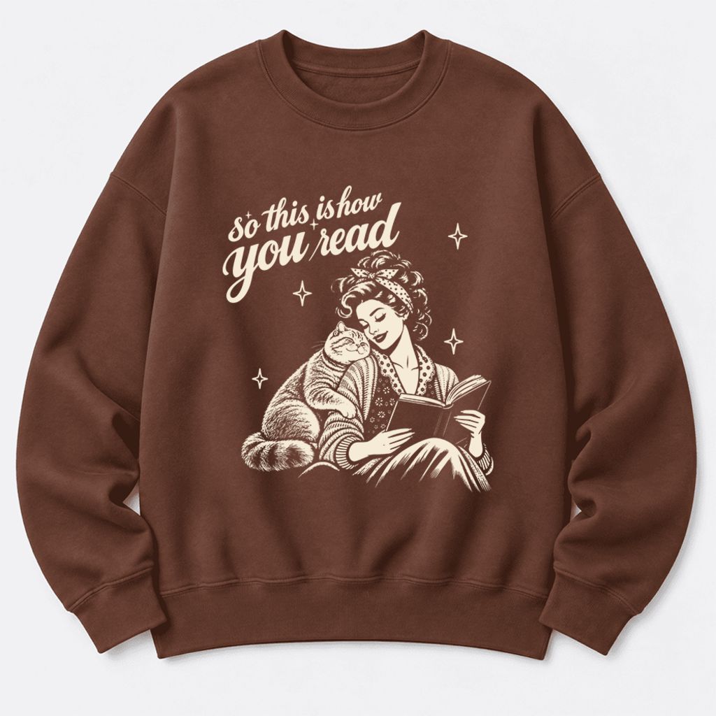 How You Read British Shorthair Softstyle Sweatshirt | Cozy Book & Cat Lover Gift Cocoa