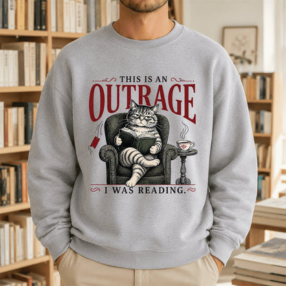 This Is An Outrage Crewneck Sweatshirt | Reader Gift Sport Grey