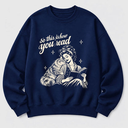 How You Read Siberian Softstyle Sweatshirt | Cozy Cat Lover Reader Gift Navy