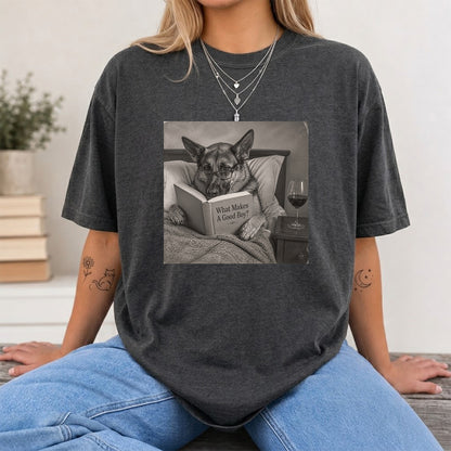 What Makes A Good Boy Printed T-Shirt | Cozy German Shepherd Mom Reader Gift Dark Heather