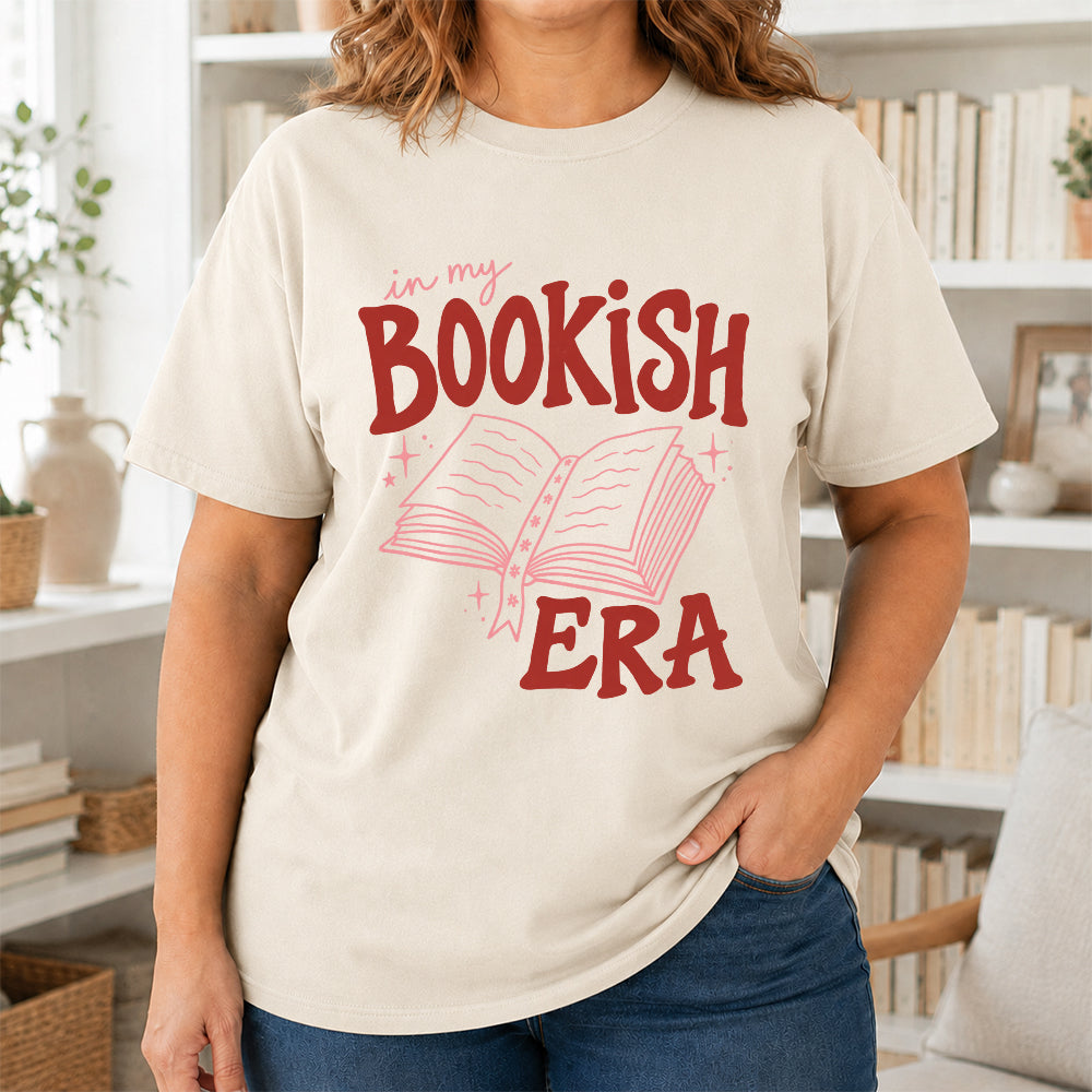 In My Bookish Era Cotton T-Shirt | Book Lover Gift Natural