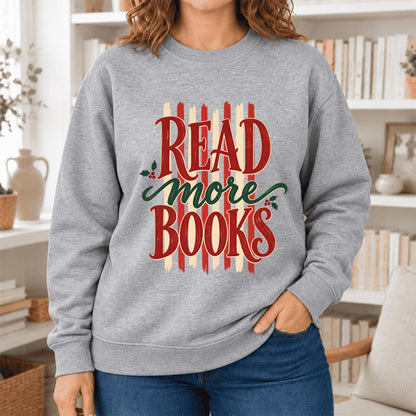 Read More Book Christmas Softstyle Sweatshirt | Christmas Book Lover Gift Sport Grey