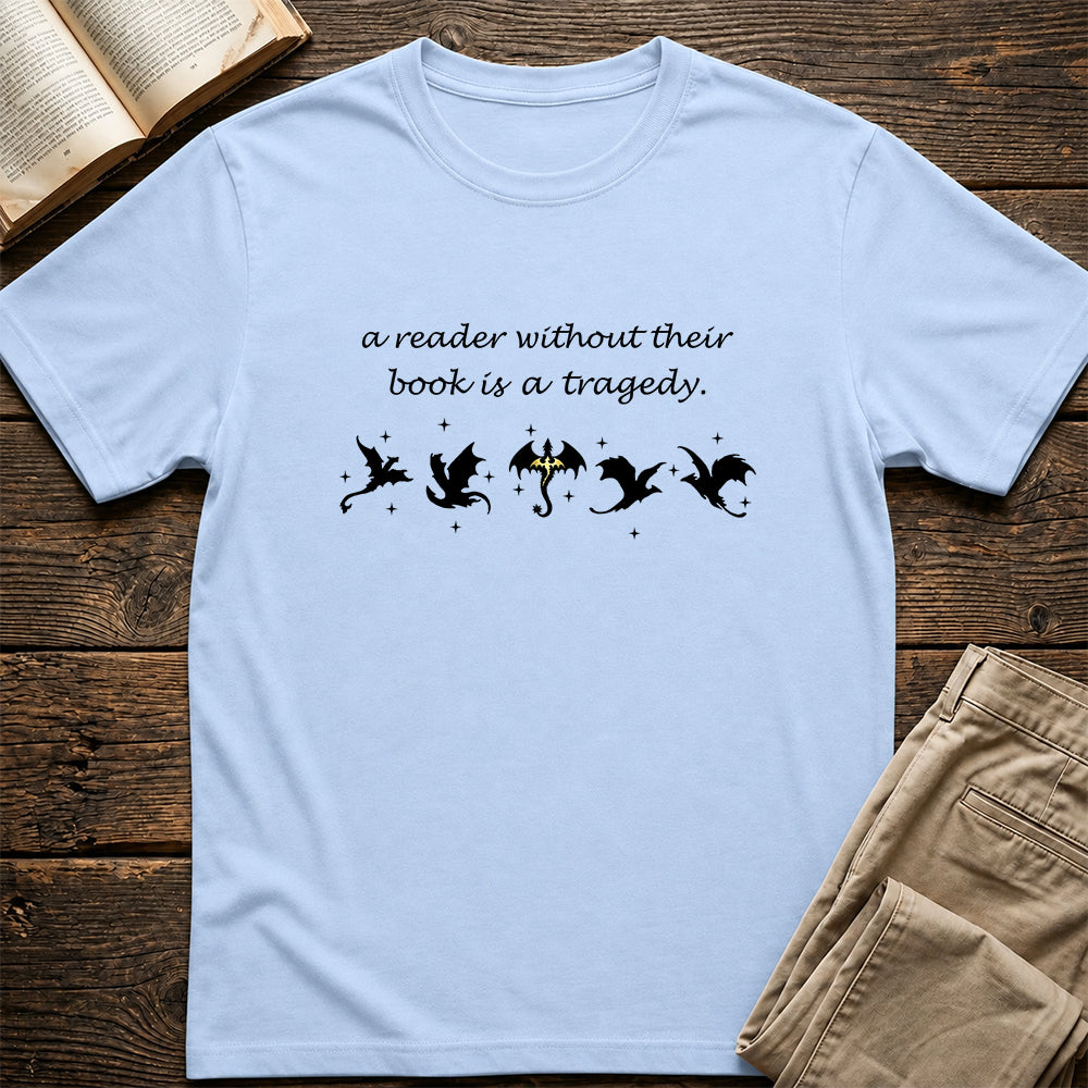 A Reader Without Their Book Softstyle T-Shirt | Book Lover Gift Light Blue