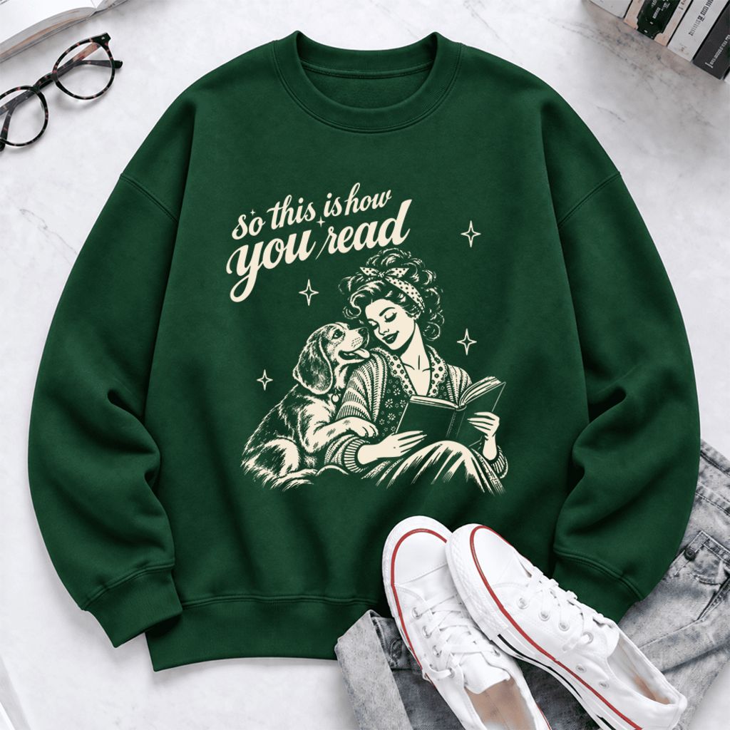 How You Read Beagle Softstyle Sweatshirt | Cozy Dog Mom Reader Gift Forest Green