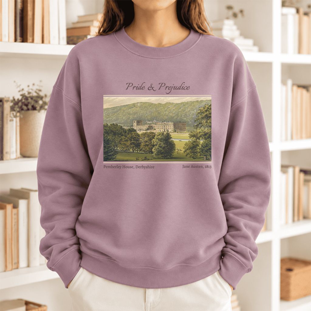 Pemberley House Pride And Prejudice Softstyle Sweatshirt | Classics Book Lover Gift Paragon