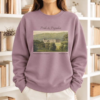 Pemberley House Pride And Prejudice Softstyle Sweatshirt | Classics Book Lover Gift Paragon
