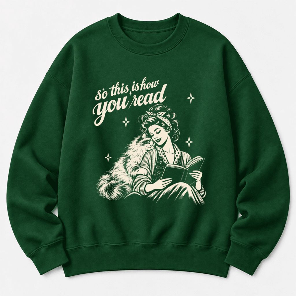 How You Read Ragdoll Softstyle Sweatshirt | Cozy Cat & Book Lover Gift Forest Green