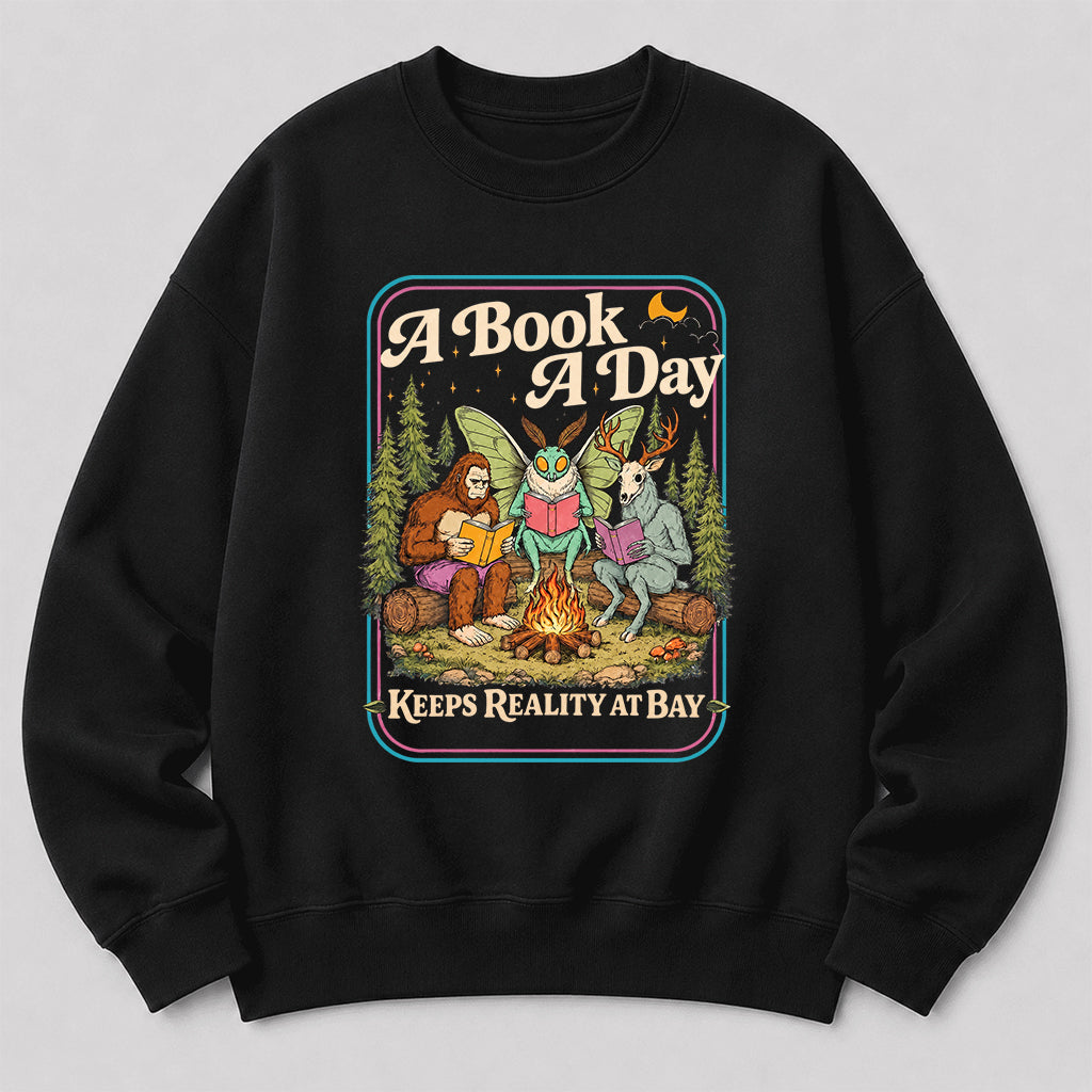 Cryptid Book Club Crewneck Sweatshirt | Reader Gift Black