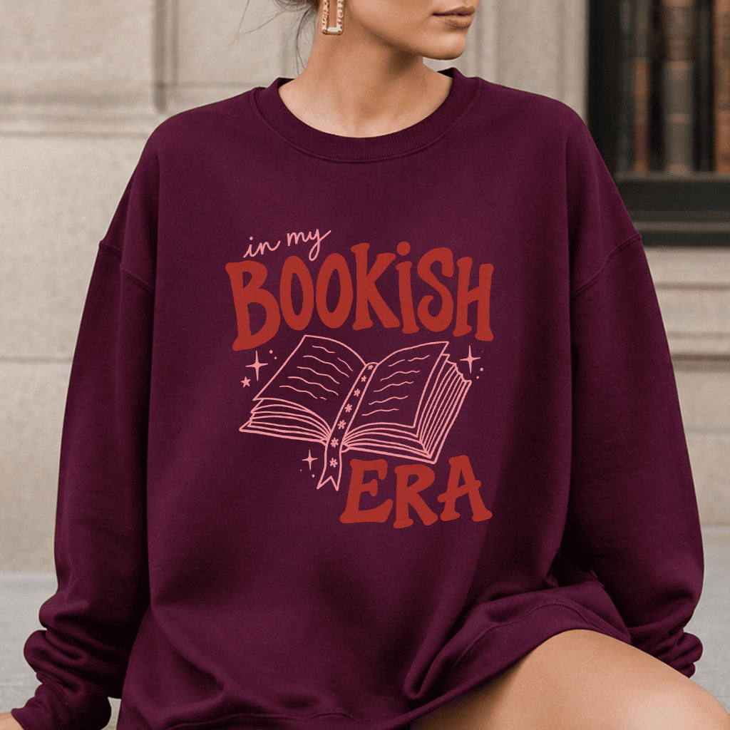 In My Bookish Era Crewneck Sweatshirt | Reader Gift Maroon